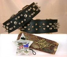 Latigo Protector with Spike and Studs Shown on Top (6019-BK)
On Bottom is the Latigo Protector Full Spike (6017-BK)